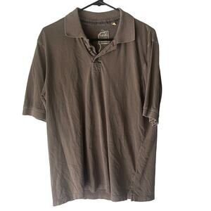 True Grit Men's Size Small Light Beige Brown Polo Short Sleeve Shirt